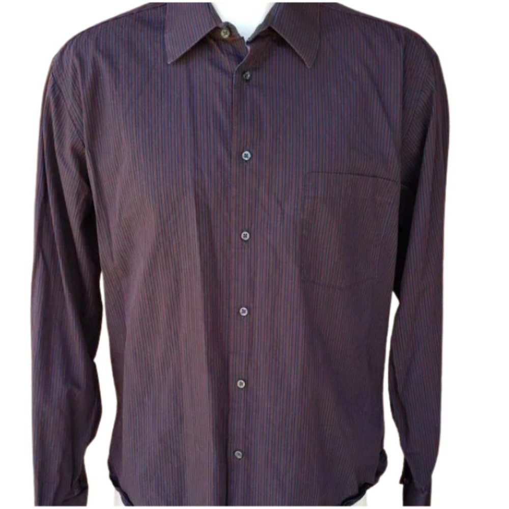 Emanuel Ungaro Men’s Stripe Long Sleeve Button‑Down Shirt Size XL - Picture 4 of 13